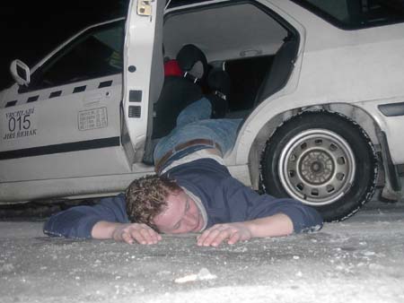 de taxichauffeur had niks door